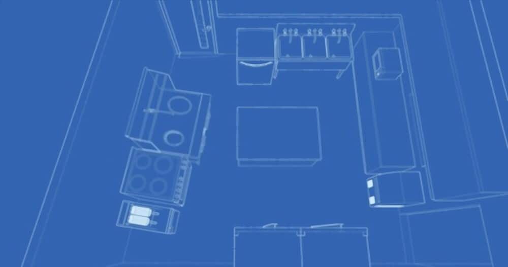 Blueprint of kitchen design and set up in Little River, SC